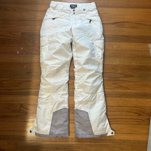 TSLA White Short Snow Pants - Picture 1 of 7